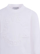 Felpa per bambina Stella McCartney Kids bianca con logo goffrato sul davanti - Rubino Kids