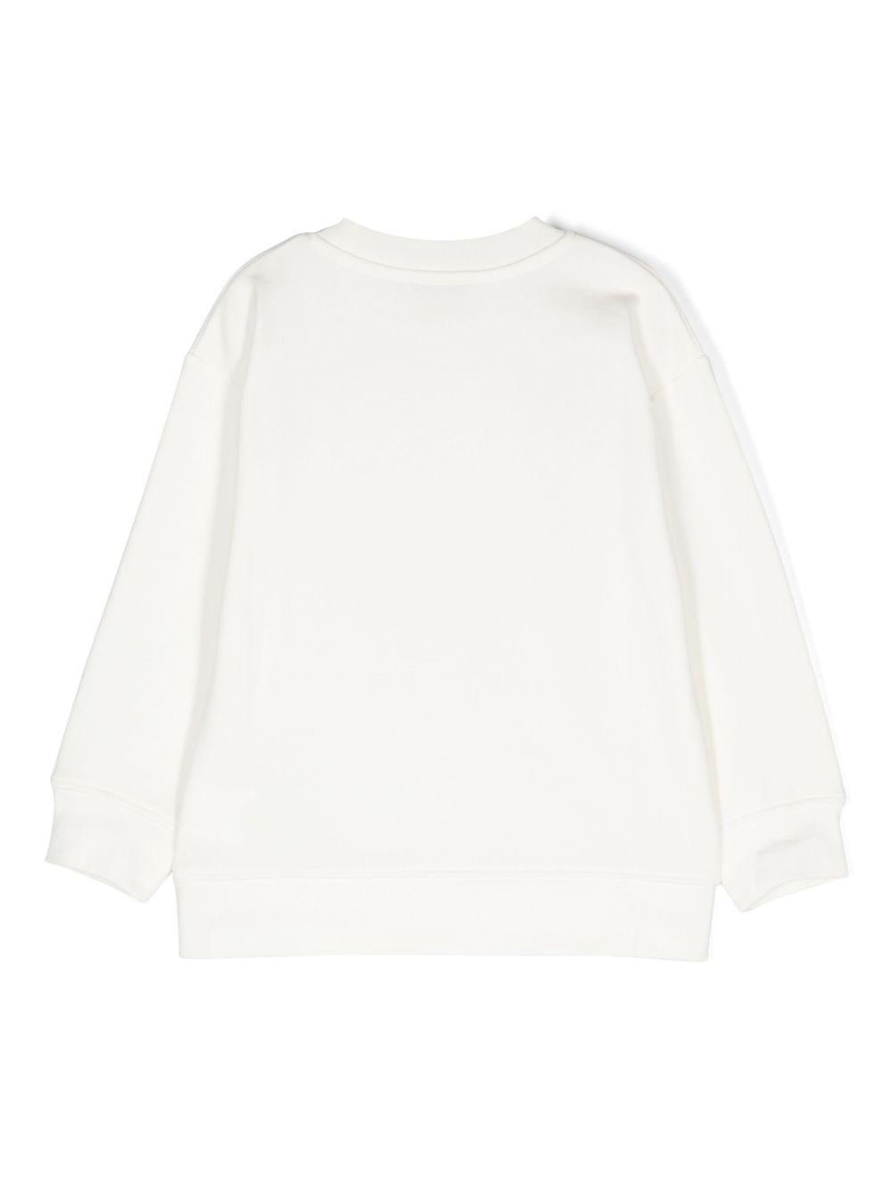 Felpa per bambina Stella McCartney Kids bianca con logo goffrato sul davanti - Rubino Kids