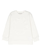 Felpa per bambina Stella McCartney Kids bianca con logo goffrato sul davanti - Rubino Kids