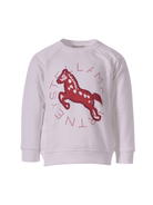 Felpa per bambina Stella McCartney Kids bianca con stampa cavallo - Rubino Kids