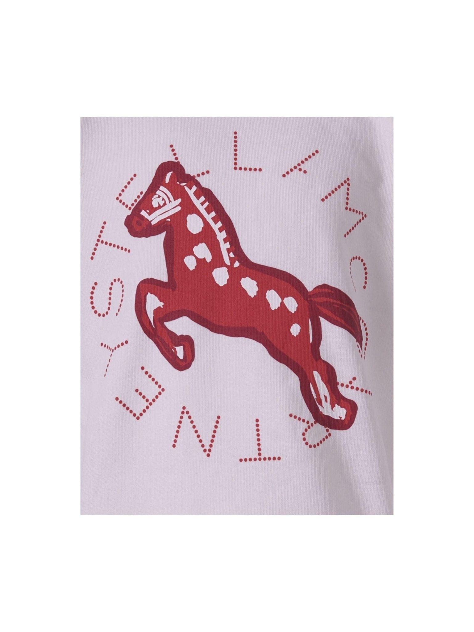 Felpa per bambina Stella McCartney Kids bianca con stampa cavallo - Rubino Kids