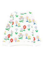 Felpa per bambina Stella McCartney Kids bianco con stampa a fiori - Rubino Kids