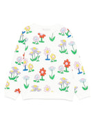 Felpa per bambina Stella McCartney Kids bianco con stampa a fiori - Rubino Kids