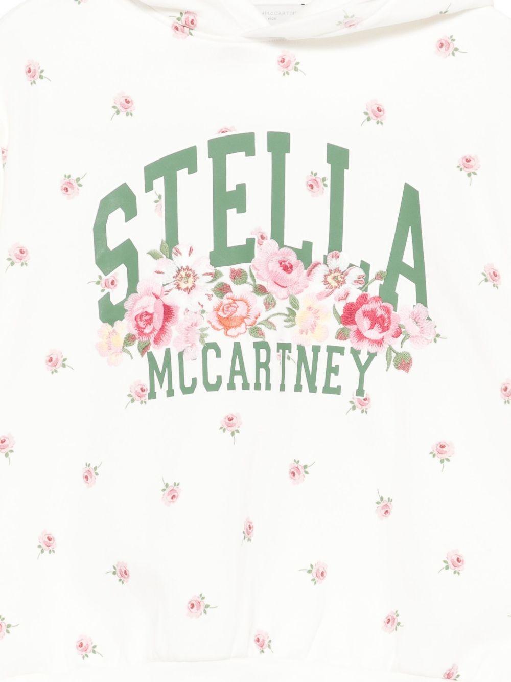 Felpa per bambina Stella McCartney Kids bianco con stampa fiori - Rubino Kids