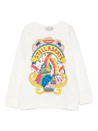 Felpa per bambina Stella McCartney Kids bianco con stampa Stellabrate - Rubino Kids