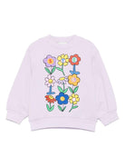 Felpa per bambina Stella McCartney Kids lilla con stampa a fiori - Rubino Kids