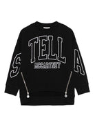 Felpa per bambina Stella McCartney Kids nero con zip laterali - Rubino Kids