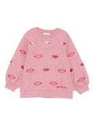 Felpa per bambina Stella McCartney Kids rosa con labbra decorate - Rubino Kids