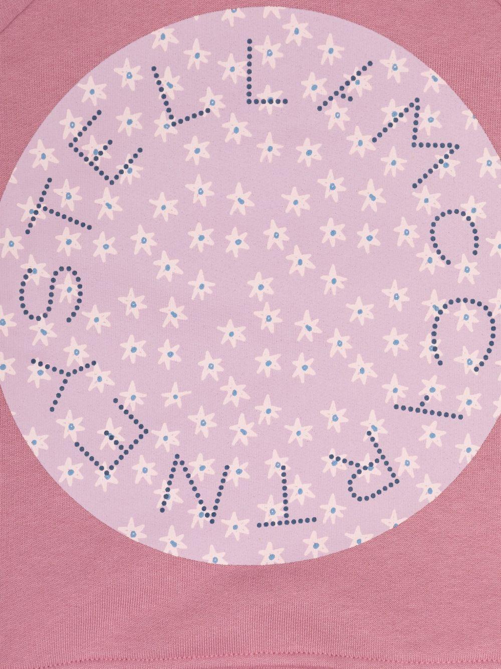 Felpa per bambina Stella McCartney Kids rosa con logo floreale - Rubino Kids