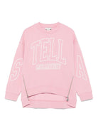 Felpa per bambina Stella McCartney Kids rosa con logo ricamato - Rubino Kids