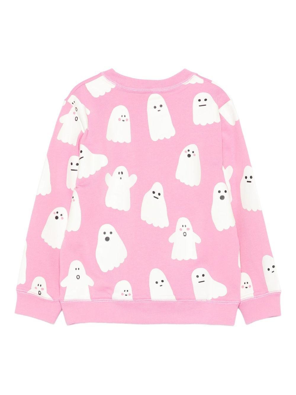 Felpa per bambina Stella McCartney Kids rosa con motivo fantasmi - Rubino Kids