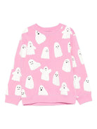 Felpa per bambina Stella McCartney Kids rosa con motivo fantasmi - Rubino Kids