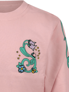 Felpa per bambina Stella McCartney Kids rosa con stampa logo sul davanti - Rubino Kids