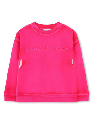 Felpa per bambina The Marc Jacobs Kids fucsia con tessuto in spugna