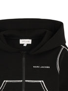 Felpa per bambina The Marc Jacobs Kids nera con dettagli disegnati bianchi - Rubino Kids