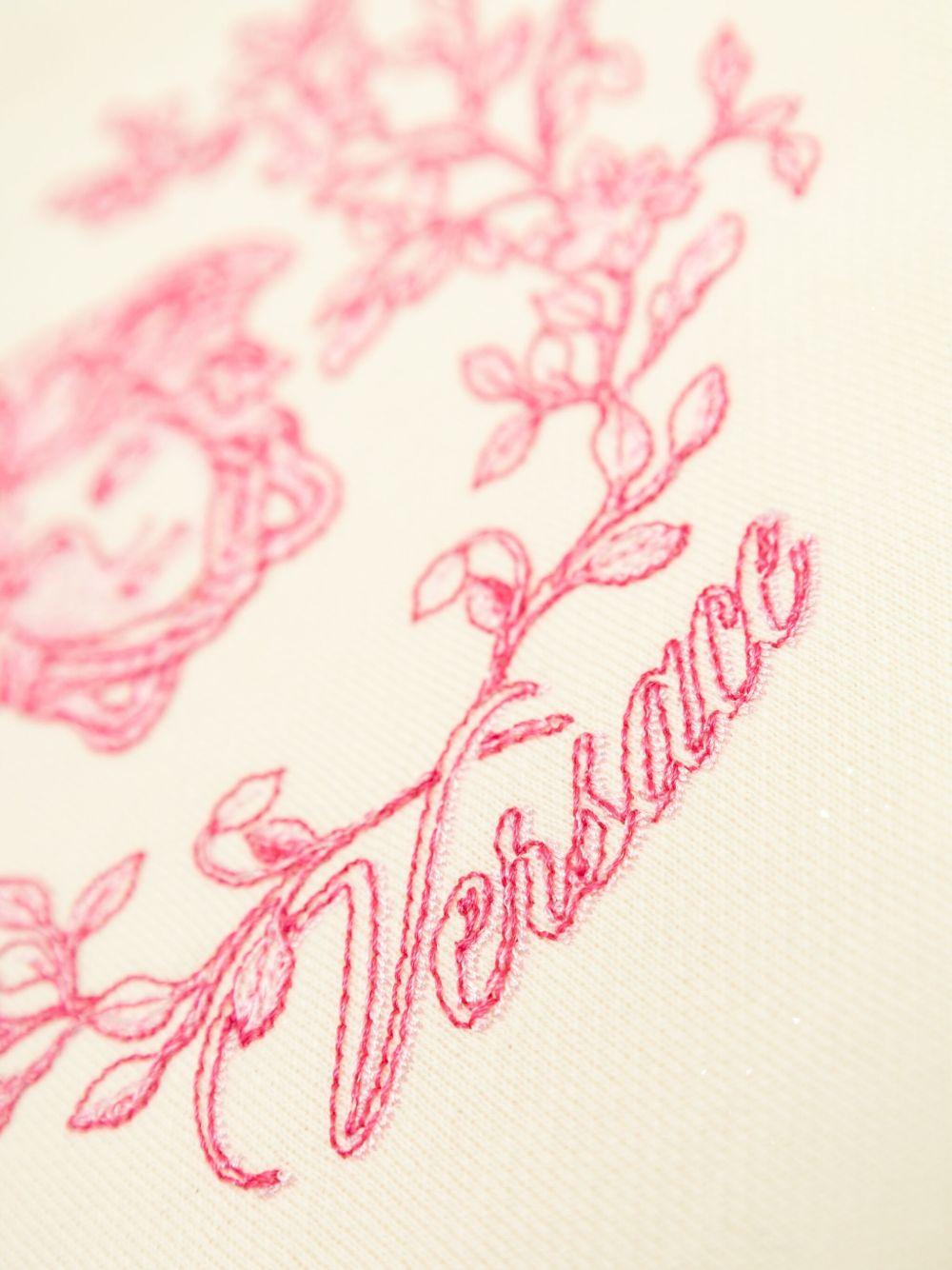 Felpa per bambina Versace Kids beige con stampa Medusa Crest - Rubino Kids