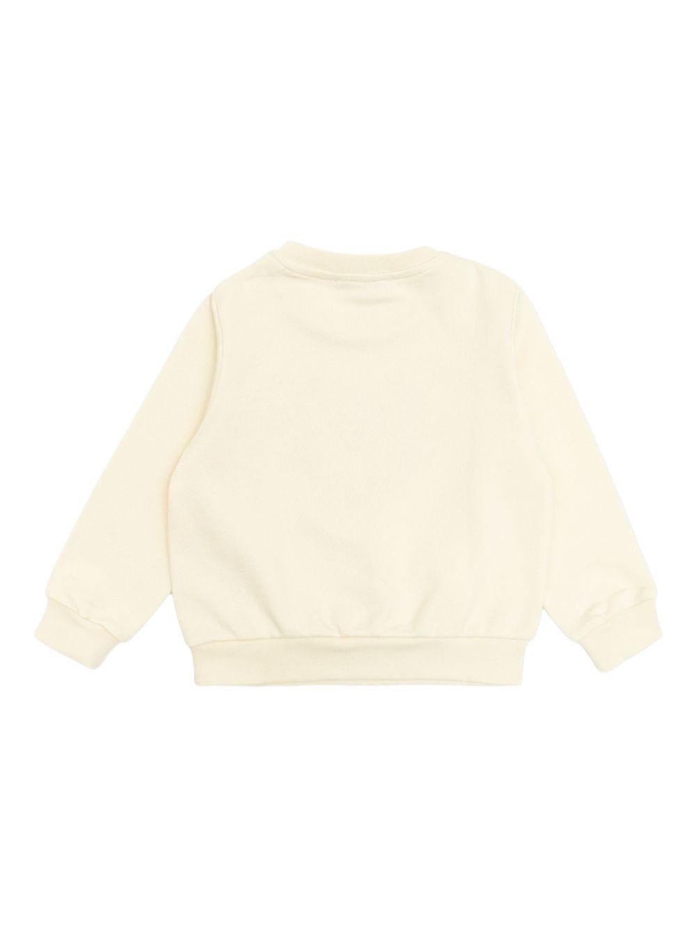 Felpa per bambina Versace Kids beige con stampa Medusa Crest - Rubino Kids