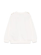 Felpa per bambina Versace Kids bianco con stampa collana loghi - Rubino Kids
