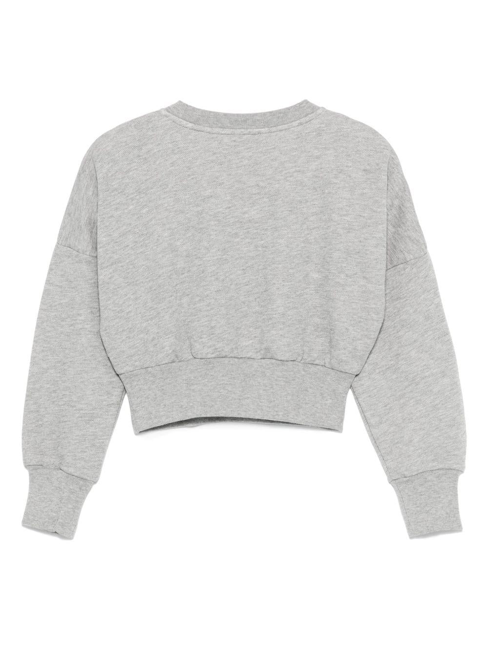 Felpa per bambina Versace Kids grigio con stampa logo sul davanti - Rubino Kids