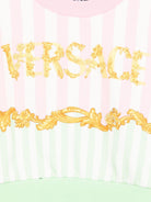 Felpa per bambina Versace Kids rosa con stampa a righe - Rubino Kids