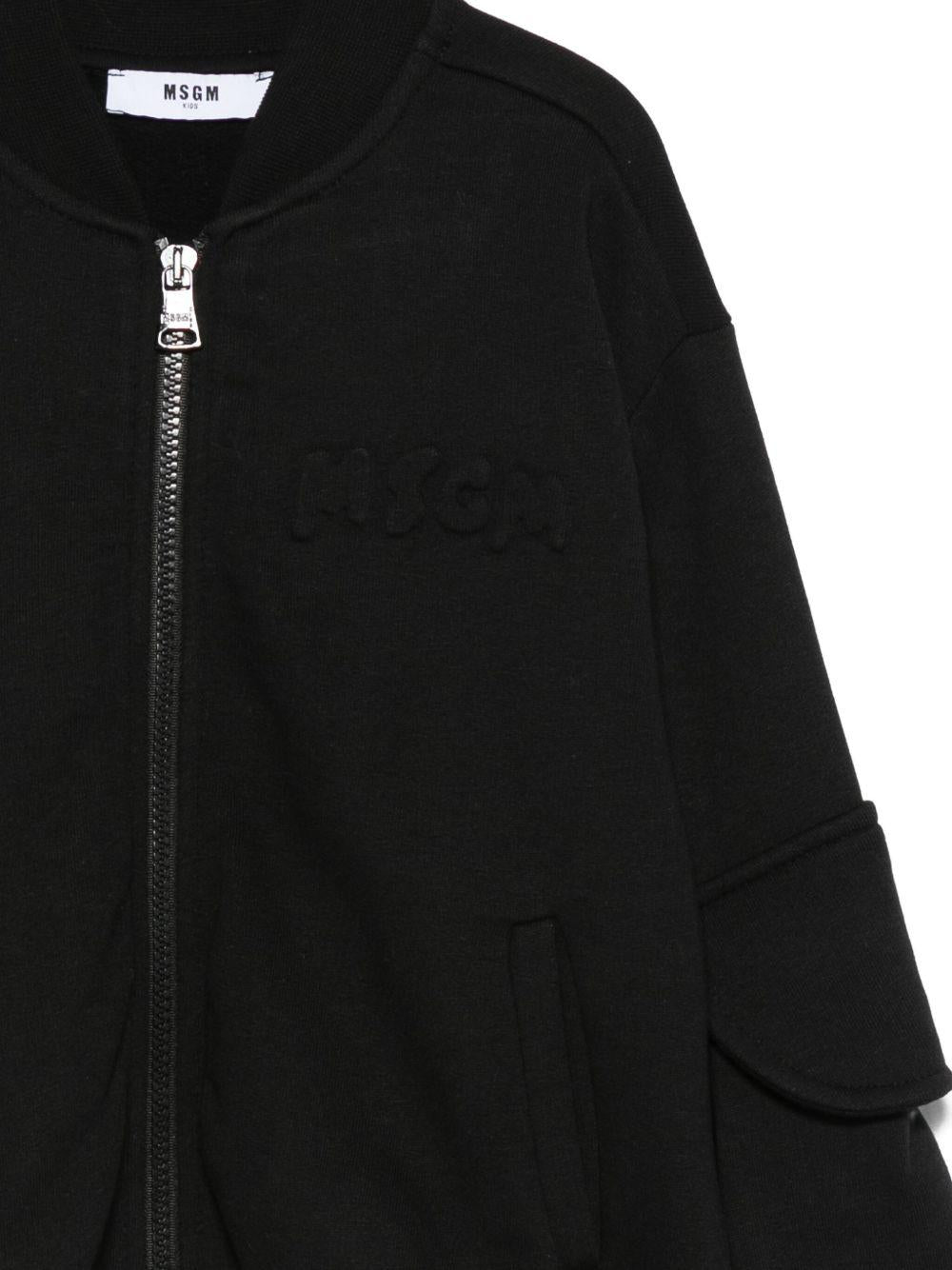 Felpa per bambinao MSGM Kids nera con cerniera - Rubino Kids