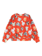 Felpa per bambini Molo Marge rosso con stampa grafica all - over - Rubino Kids