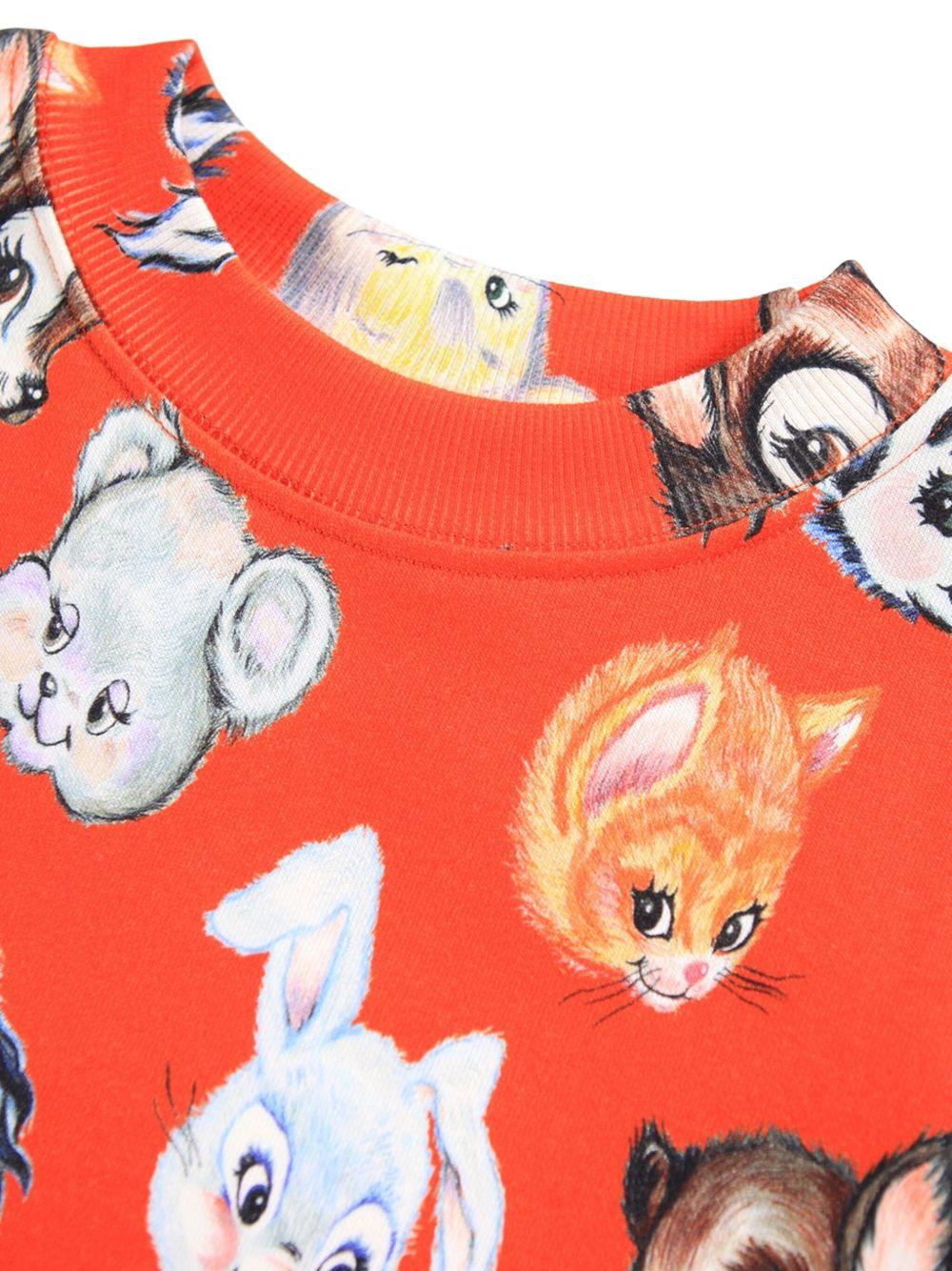 Felpa per bambini Molo Marge rosso con stampa grafica all - over - Rubino Kids