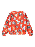 Felpa per bambini Molo Marge rosso con stampa grafica all - over - Rubino Kids