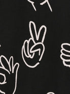 Felpa per bambini Molo nera con stampa all - over - Rubino Kids