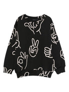 Felpa per bambini Molo nera con stampa all - over - Rubino Kids