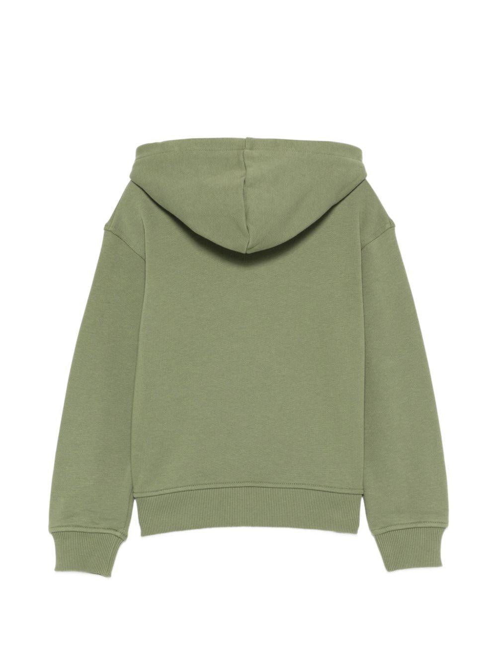 Felpa per bambini Moschini Kids verde con stampa tre Teddy Bear - Rubino Kids