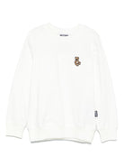 Felpa per bambini Moschino Kids bianca con ricamo Teddy Bear - Rubino Kids