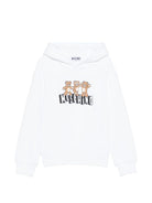 Felpa per bambini Moschino Kids bianchi con tre Teddy Bear - Rubino Kids