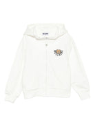 Felpa per bambini Moschino Kids bianco con chiusura con zip - Rubino Kids