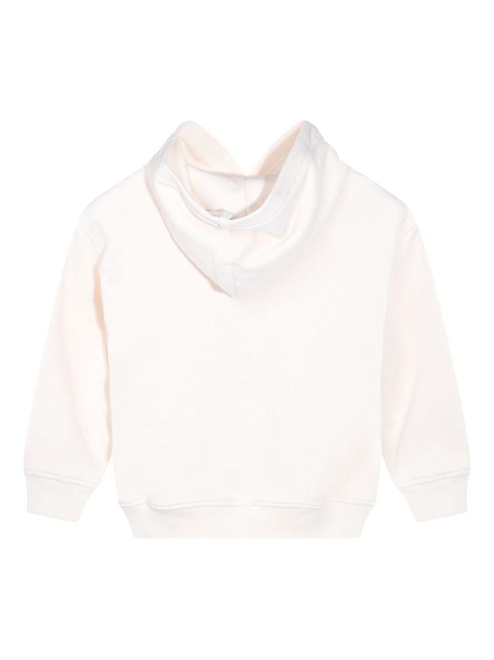 Felpa per bambini Moschino Kids bianco con stampa Teddy e cappuccio - Rubino Kids