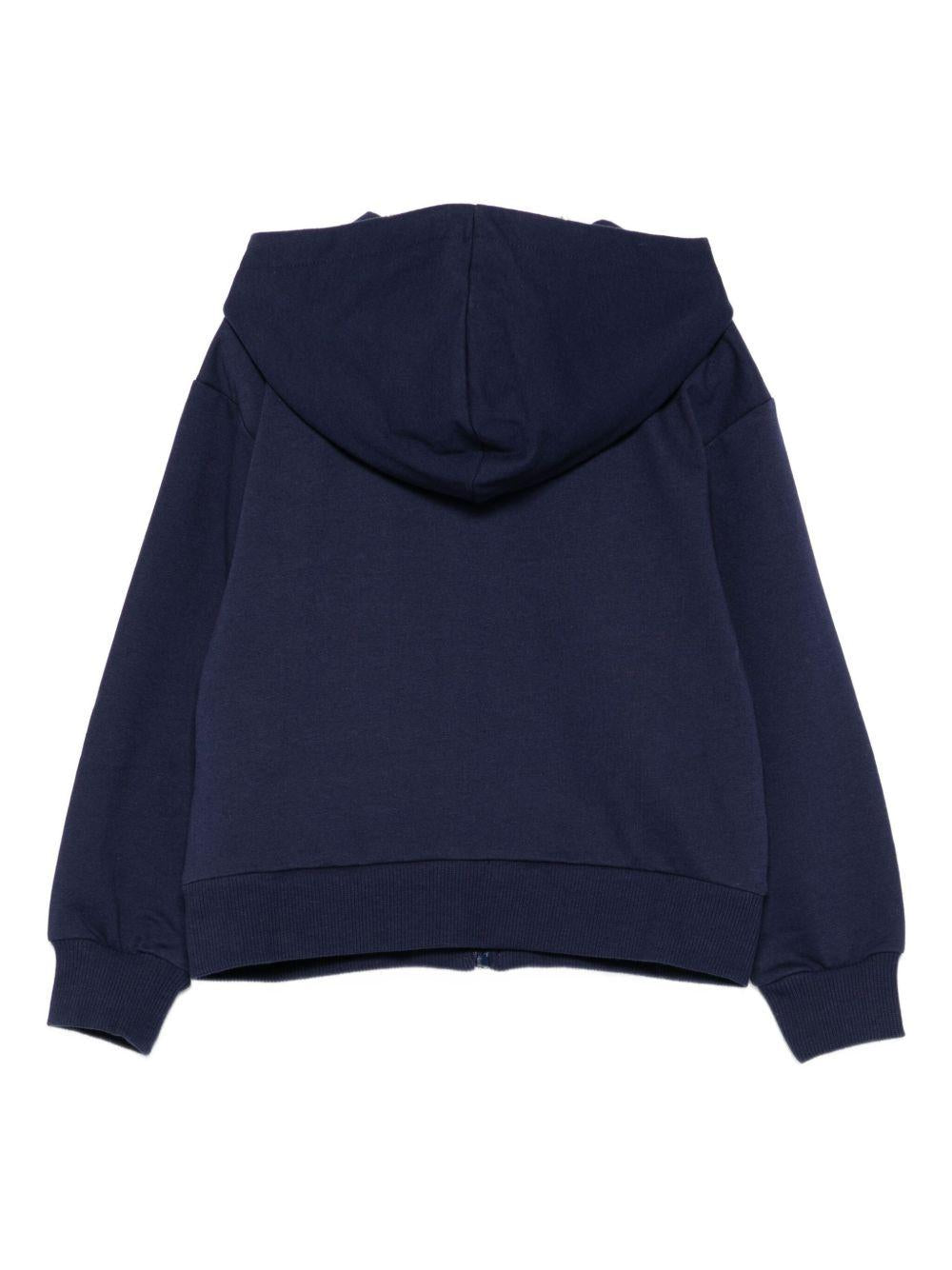 Felpa per bambini Moschino Kids blu con chiusura con zip - Rubino Kids