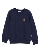 Felpa per bambini Moschino Kids blu con logo Teddy Bear - Rubino Kids