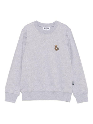 Moschino Kids grey sweatshirt with Teddy embroidery