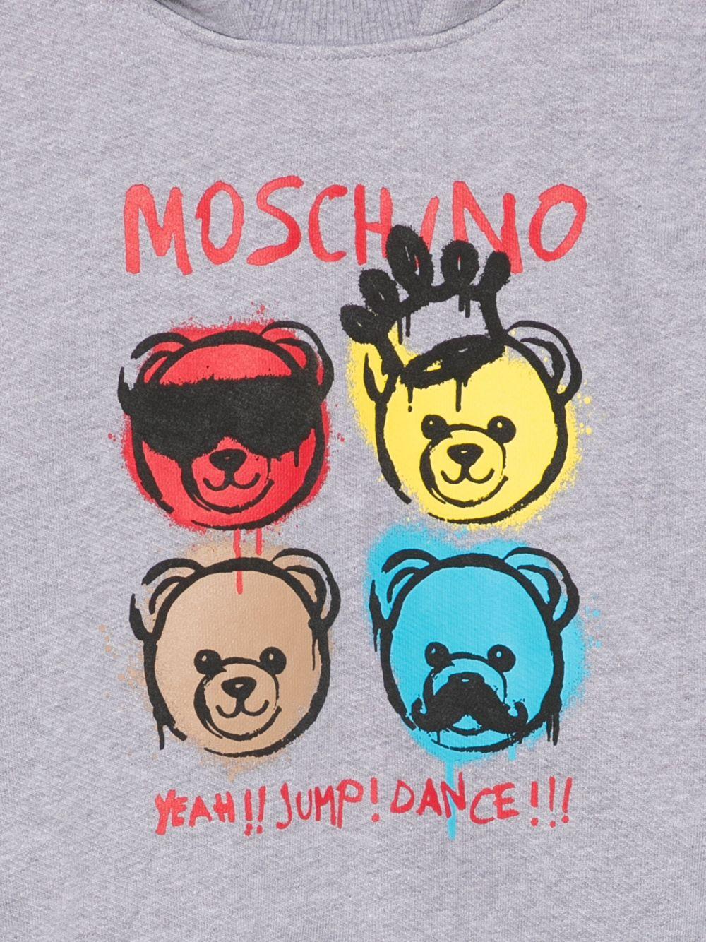 Felpa per bambini Moschino Kids grigia con stampa Teddy Bear - Rubino Kids