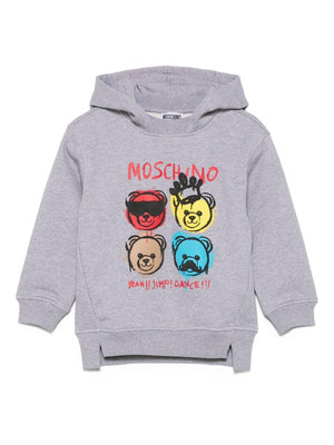 Moschino Kids grey sweatshirt with teddy bear print