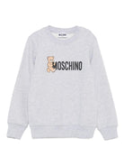 Felpa per bambini Moschino Kids grigia con stampa Teddy - Rubino Kids