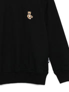 Felpa per bambini Moschino Kids nero con logo Teddy Bear - Rubino Kids