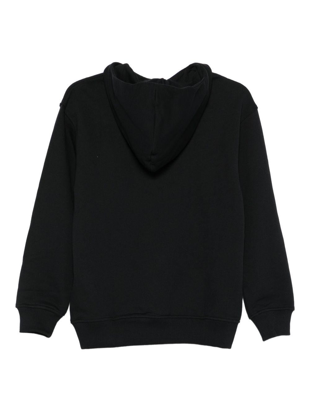 Felpa per bambini Moschino Kids nero con stampa note musicali - Rubino Kids