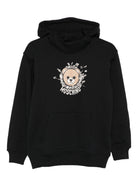 Felpa per bambini Moschino Kids nero con stampa note musicali - Rubino Kids