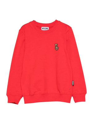 Moschino Kids red sweatshirt with Teddy Bear logo