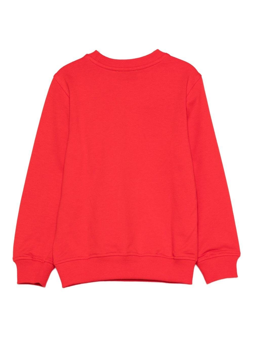 Felpa per bambini Moschino Kids rossa con logo Teddy Bear - Rubino Kids