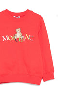 Felpa per bambini Moschino Kids rosso con logo Teddy - Rubino Kids
