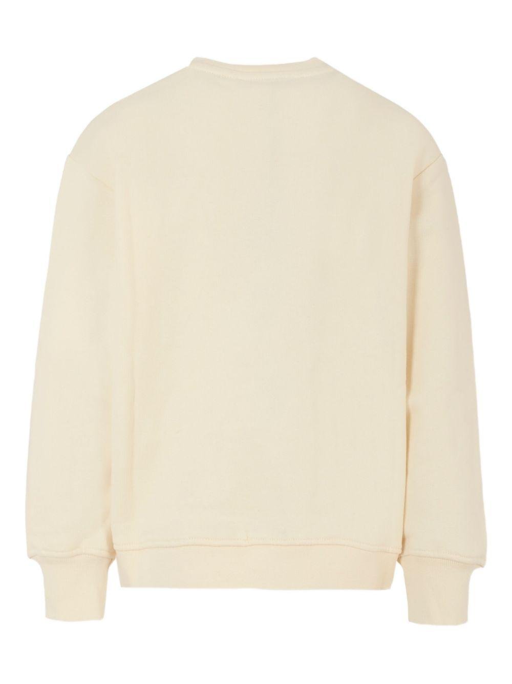 Felpa per bambini MSGM Kids beige con logo sul davanti - Rubino Kids