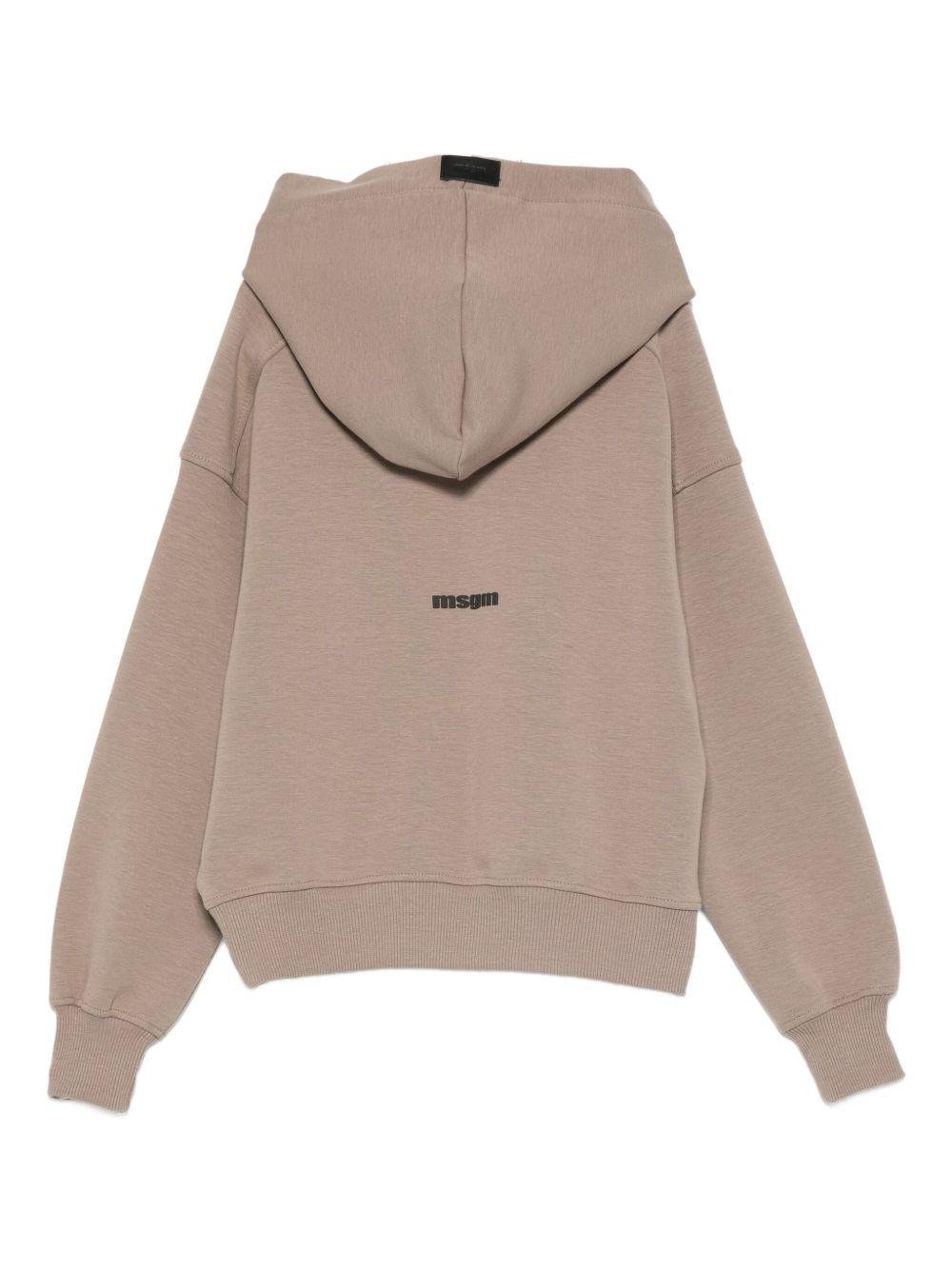 Felpa per bambini MSGM Kids beige con stampa del logo - Rubino Kids