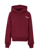 Felpa per bambini MSGM Kids bordeaux con cappuccio con logo ricamato - Rubino Kids